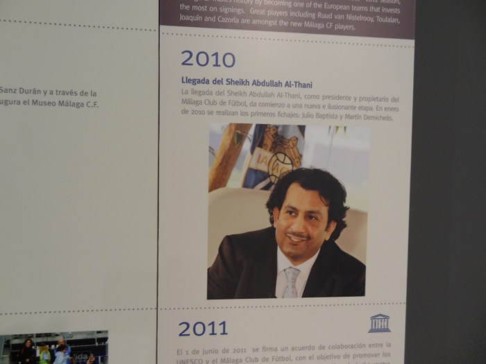 O sheik, na história recente do Málaga.