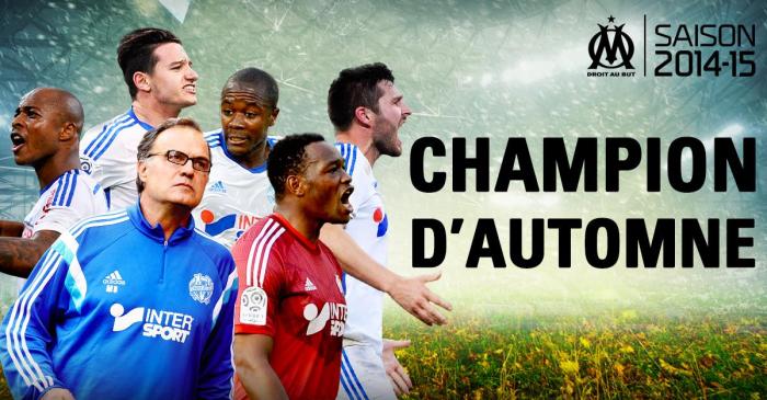 Banner na página do Olympique no Face comemora o 'título' de campeão do outono: https://www.facebook.com/OM