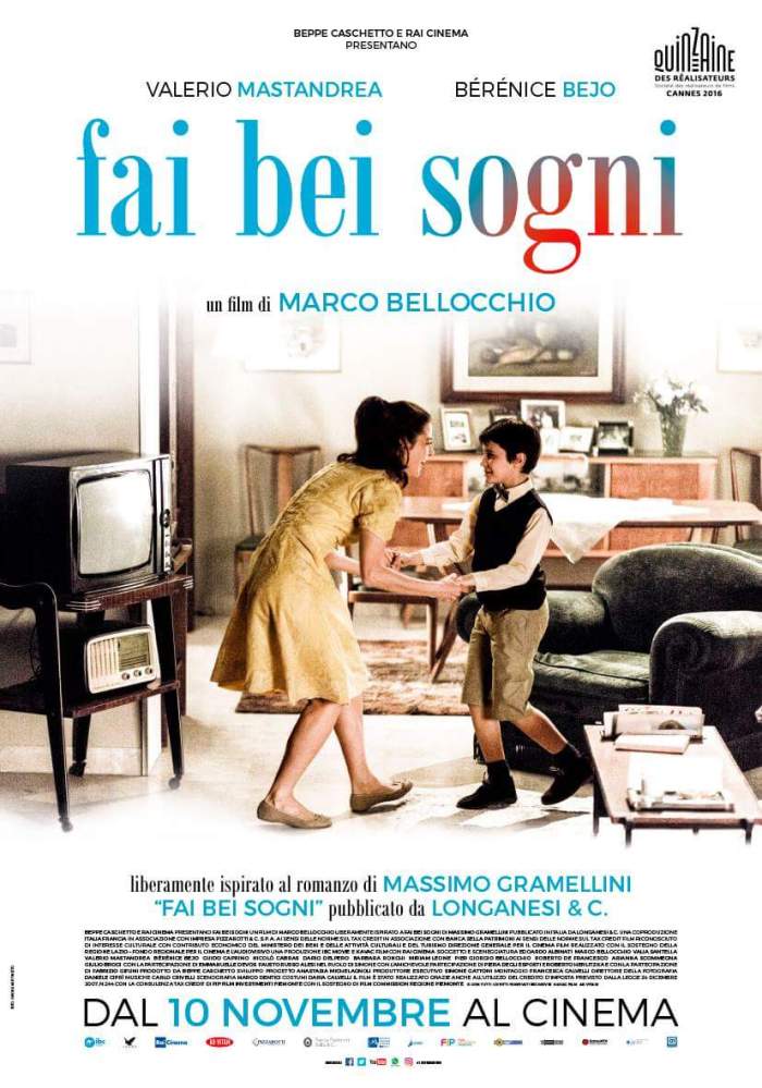 Poster italiano de "Belos Sonhos". Classificação: 14 anos.